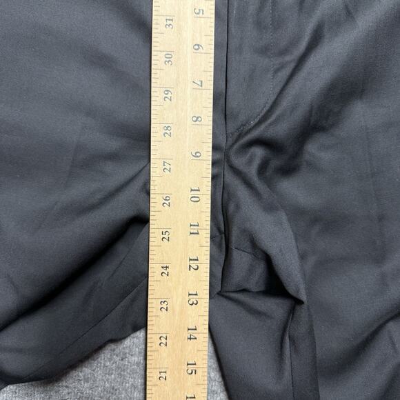 Faconnable Wool Dress Pants Mens 36R (39x29.5) Black Flat Front Straight Classy - Picture 7 of 8